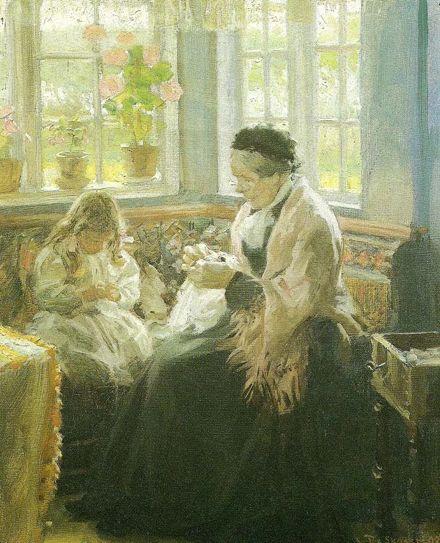 Laurits Tuxen kunstnerens moder bertha tuxen med barnebarnet nina